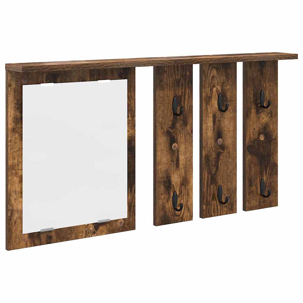 Porte-manteau mural avec étagère Chêne fumé 85 x 10 x 45 cm