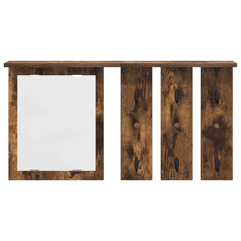 Porte-manteau mural avec étagère Chêne fumé 85 x 10 x 45 cm