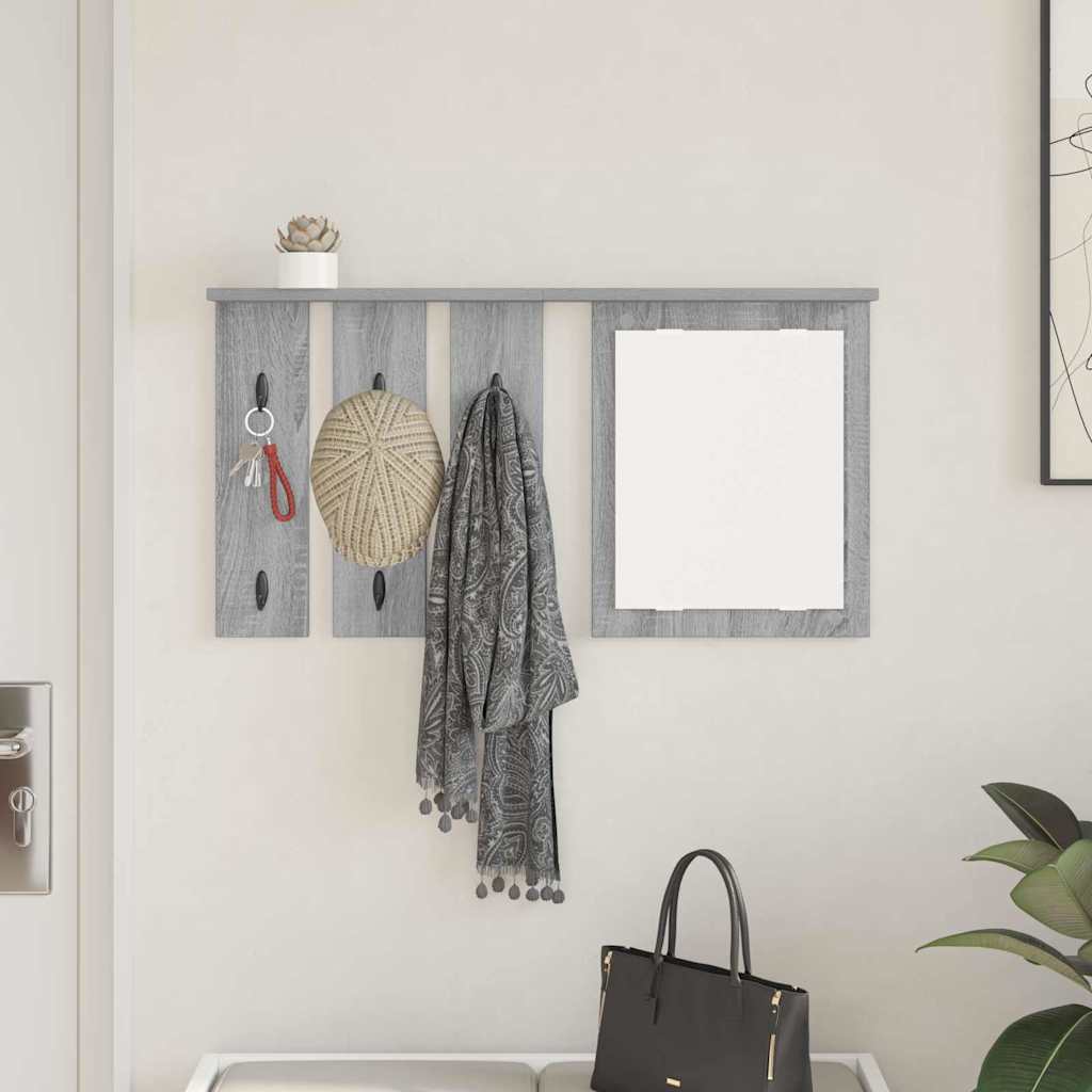 Porte-manteau mural avec étagère Sonoma gris 85 x 10 x 45 cm