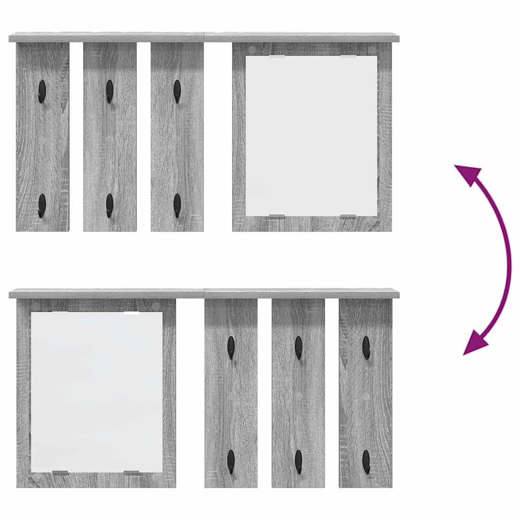 Porte-manteau mural avec étagère Sonoma gris 85 x 10 x 45 cm