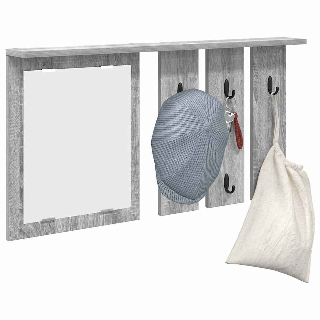 Porte-manteau mural avec étagère Sonoma gris 85 x 10 x 45 cm