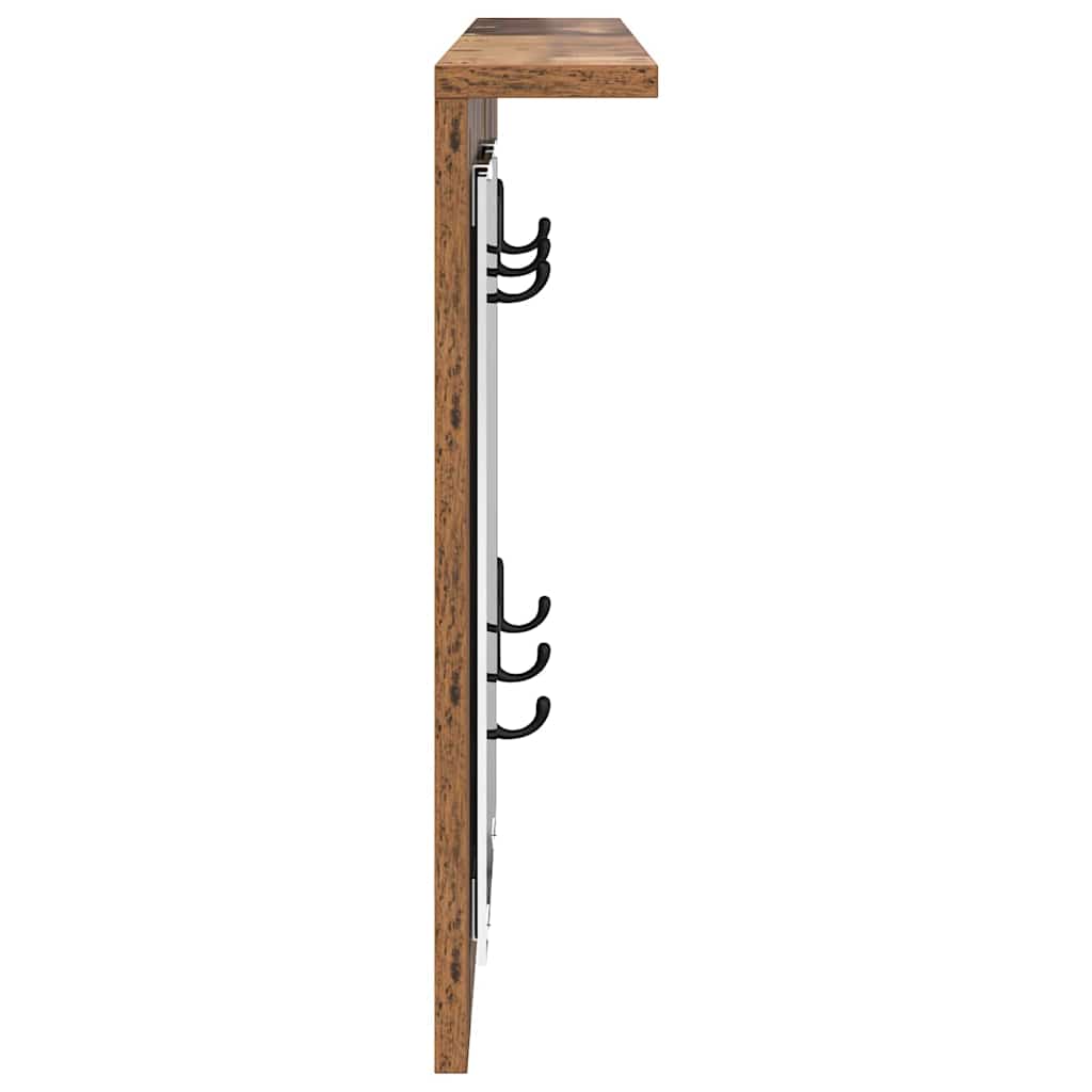 Porte-manteau mural avec étagère Bois ancien 85 x 10 x 45 cm
