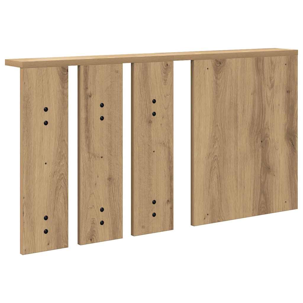 Porte-manteau mural avec miroir chêne artisanal 85 x 10 x 45 cm
