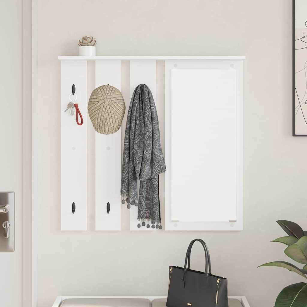 Porte-manteau mural Blanc 84 x 10 x 80 cm Bois d'ingénierie