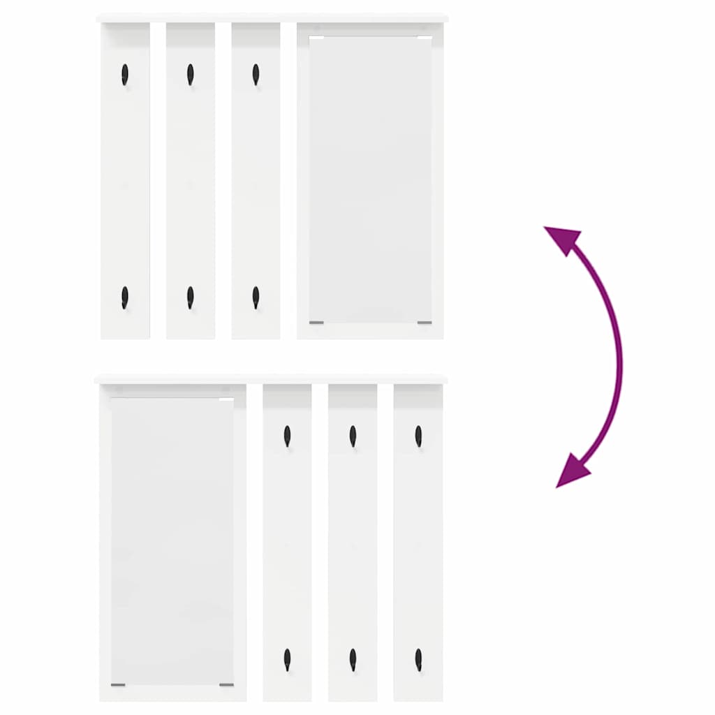 Porte-manteau mural Blanc 84 x 10 x 80 cm Bois d'ingénierie