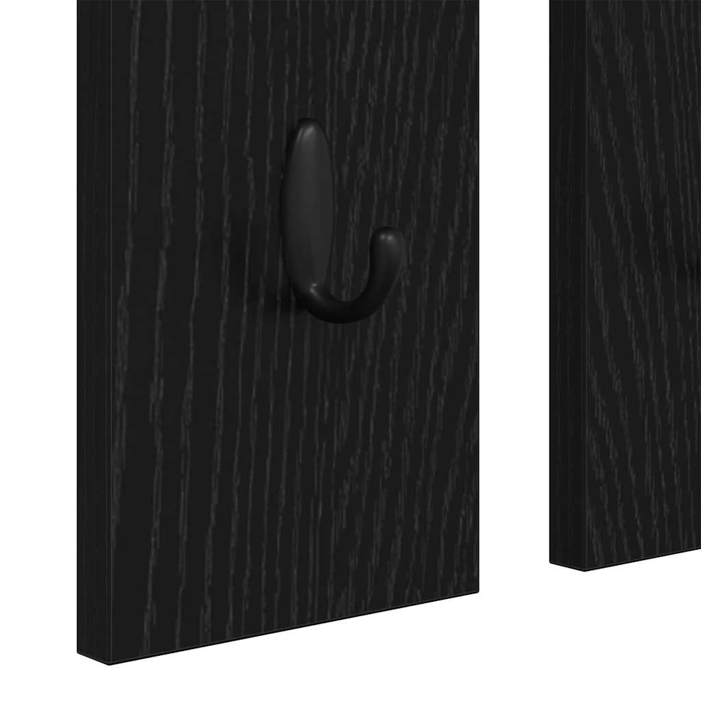 Porte-manteau mural avec étagère Chêne noir 84 x 10 x 80 cm