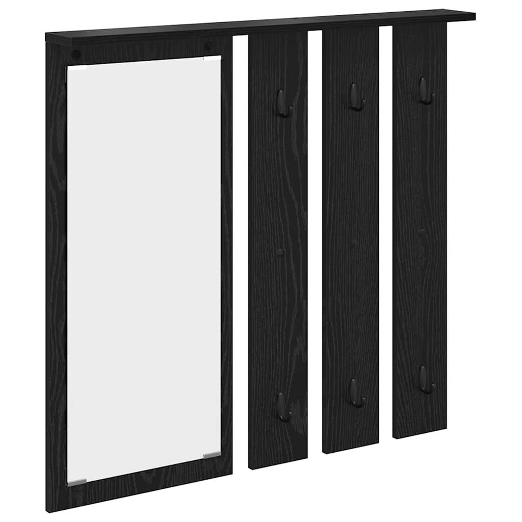 Porte-manteau mural avec étagère Chêne noir 84 x 10 x 80 cm