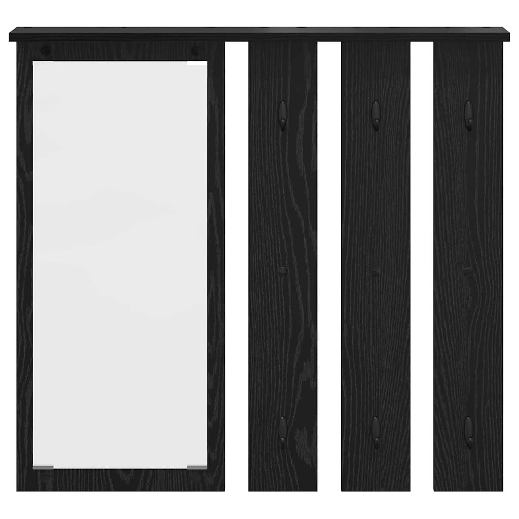 Porte-manteau mural avec étagère Chêne noir 84 x 10 x 80 cm