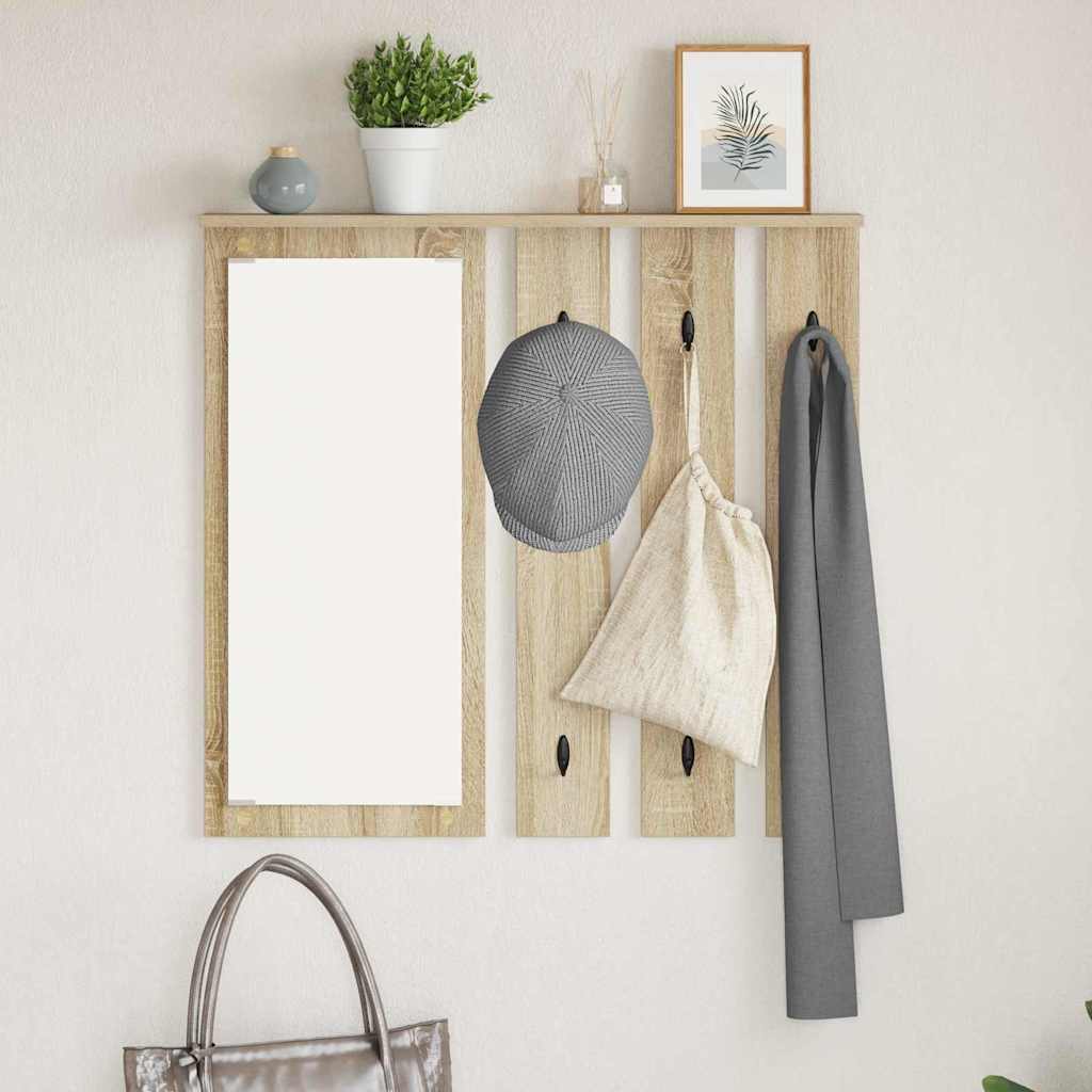 Porte-manteau mural avec étagère Chêne sonoma 84 x 10 x 80 cm