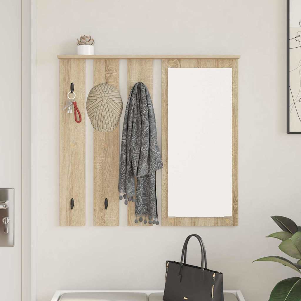 Porte-manteau mural avec étagère Chêne sonoma 84 x 10 x 80 cm