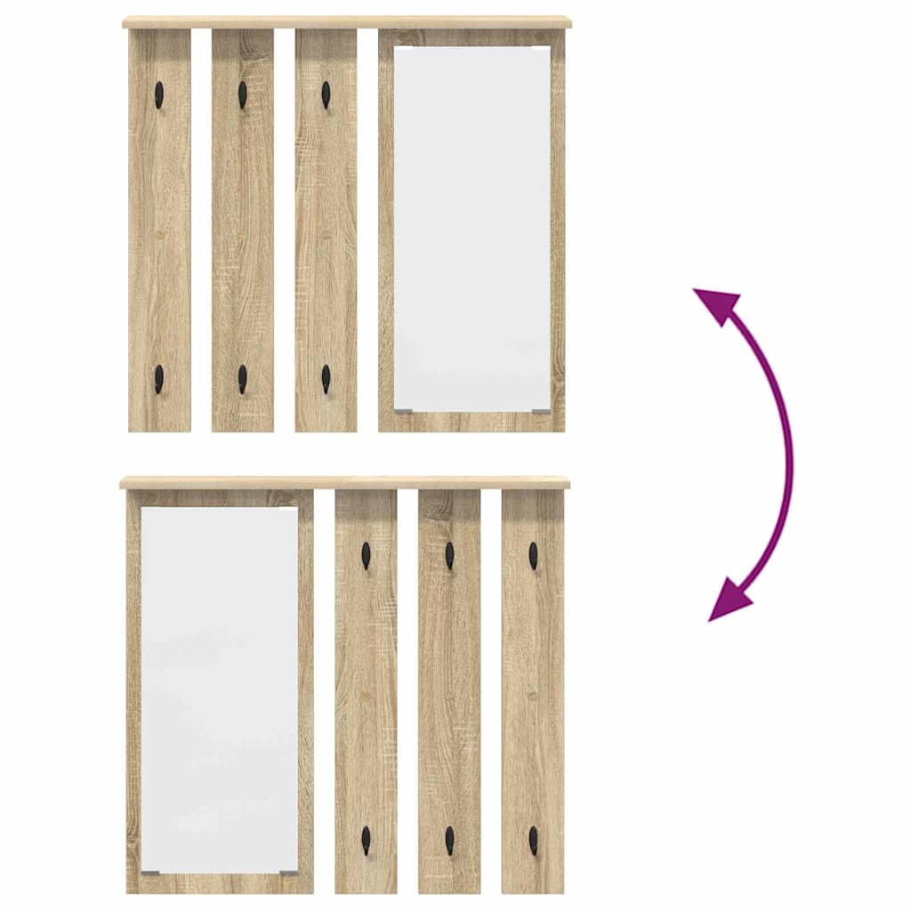 Porte-manteau mural avec étagère Chêne sonoma 84 x 10 x 80 cm