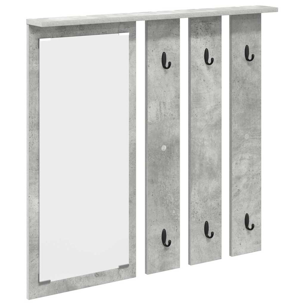 Porte-manteau mural avec étagère Gris béton 84 x 10 x 80 cm