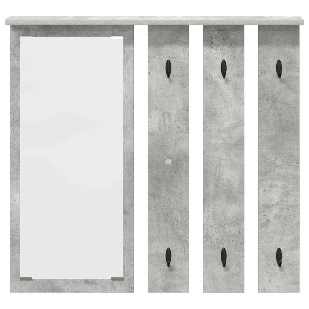 Porte-manteau mural avec étagère Gris béton 84 x 10 x 80 cm