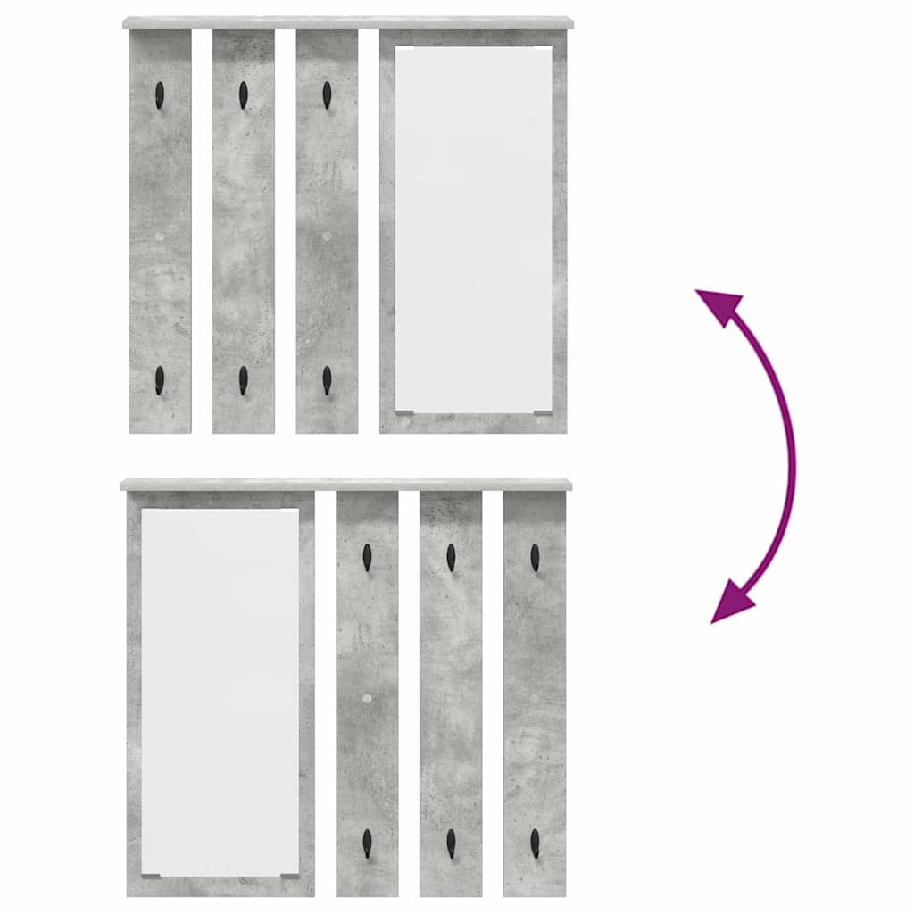 Porte-manteau mural avec étagère Gris béton 84 x 10 x 80 cm