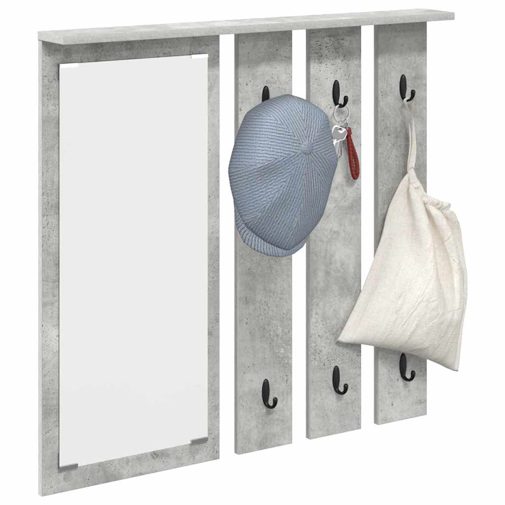 Porte-manteau mural avec étagère Gris béton 84 x 10 x 80 cm