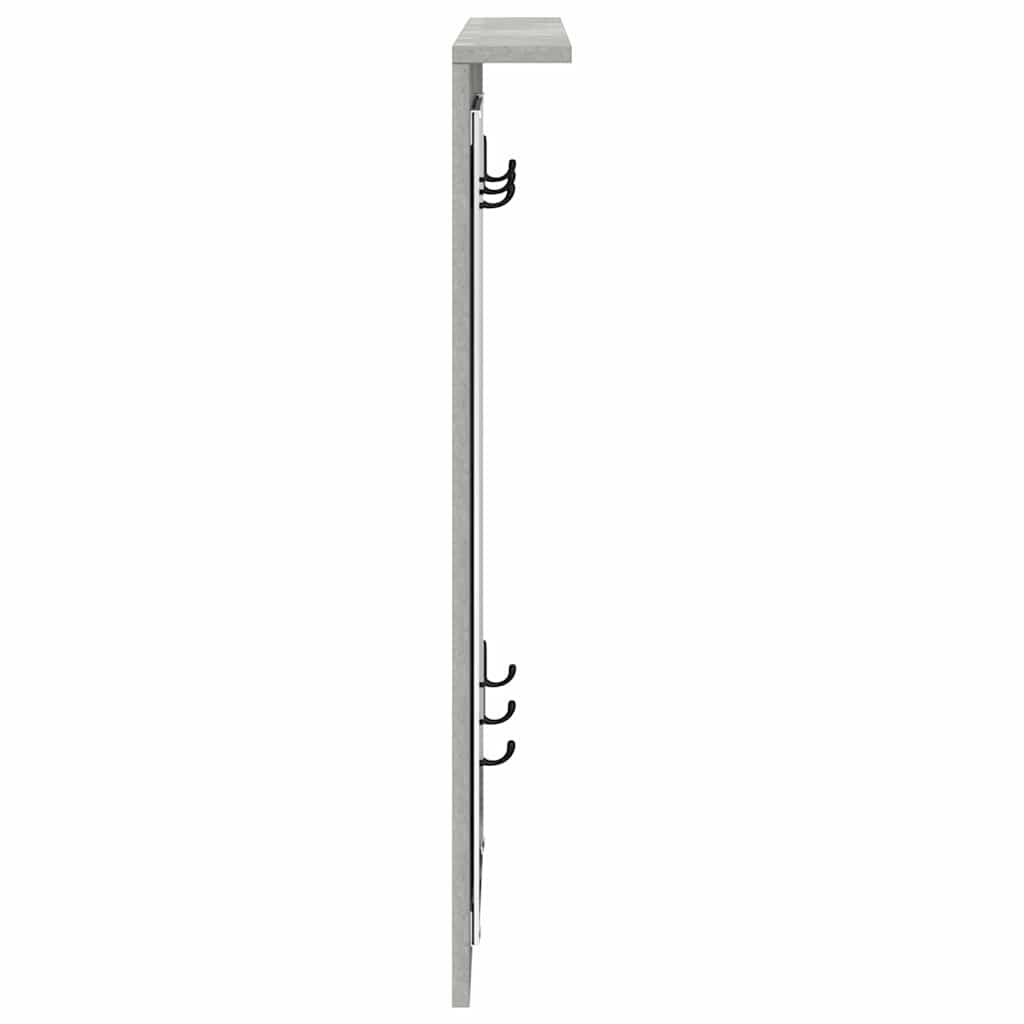 Porte-manteau mural avec étagère Gris béton 84 x 10 x 80 cm