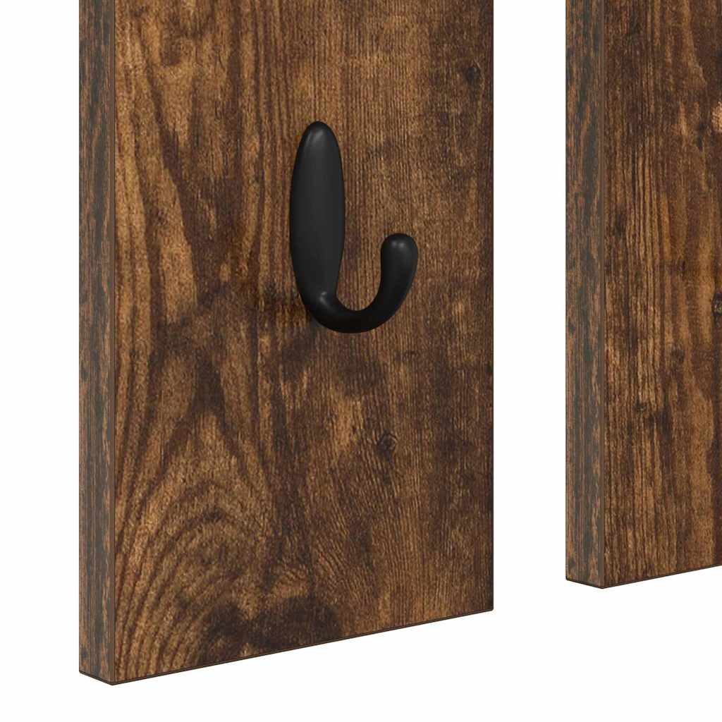 Porte-manteau mural avec étagère Chêne fumé 84 x 10 x 80 cm