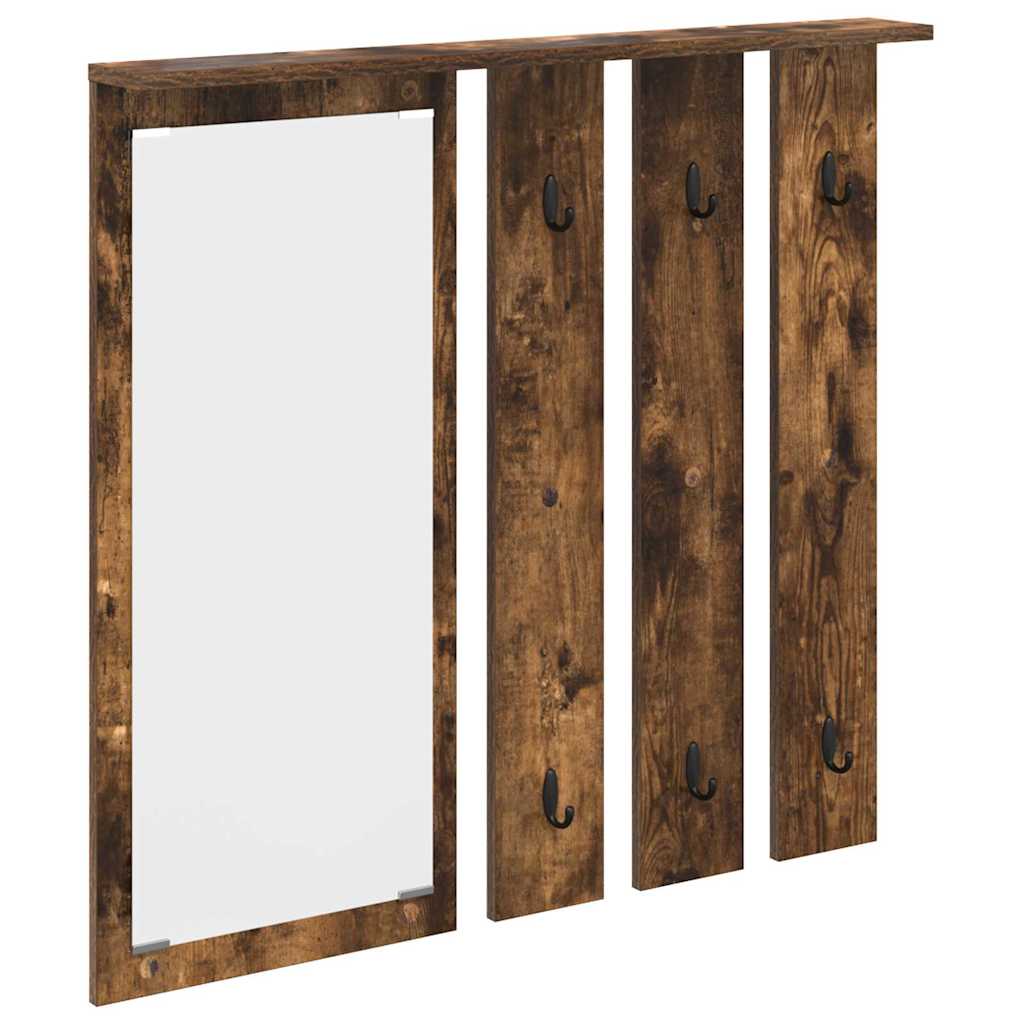 Porte-manteau mural avec étagère Chêne fumé 84 x 10 x 80 cm