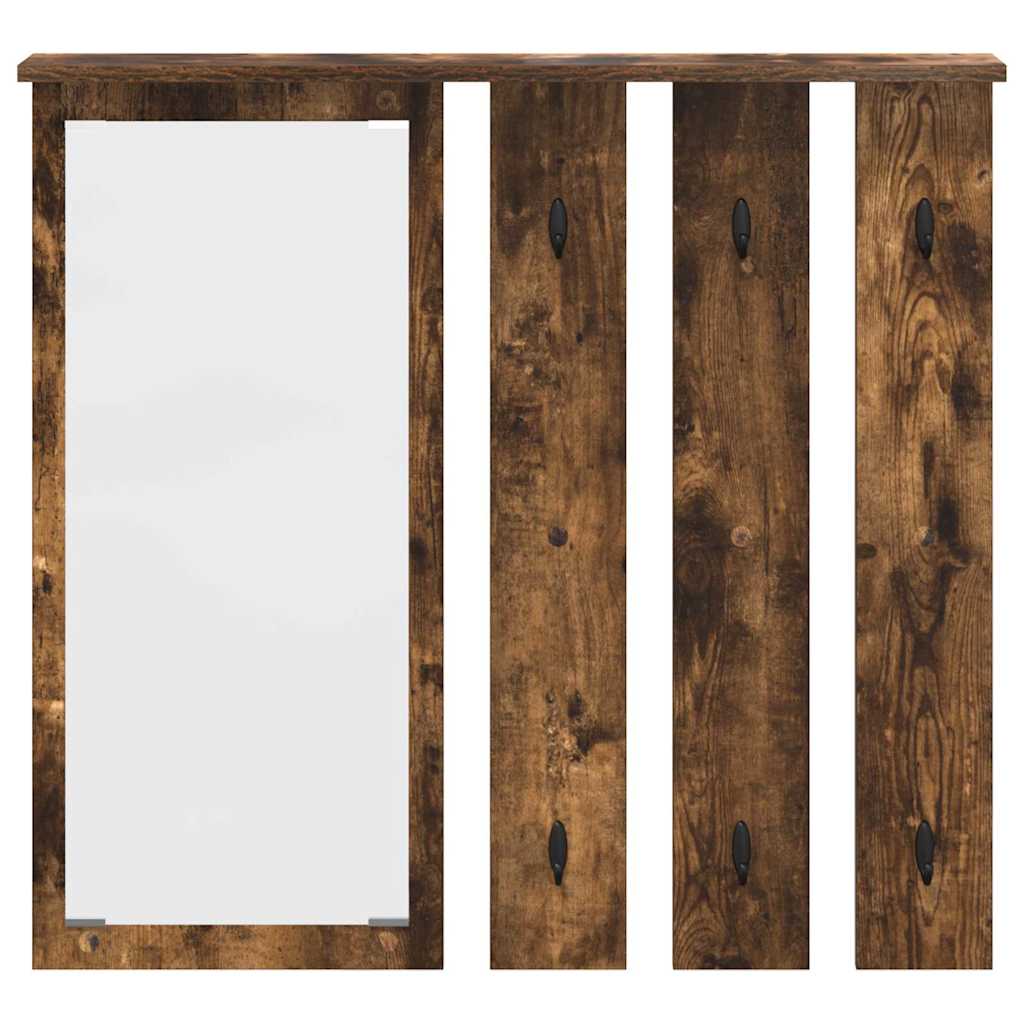 Porte-manteau mural avec étagère Chêne fumé 84 x 10 x 80 cm