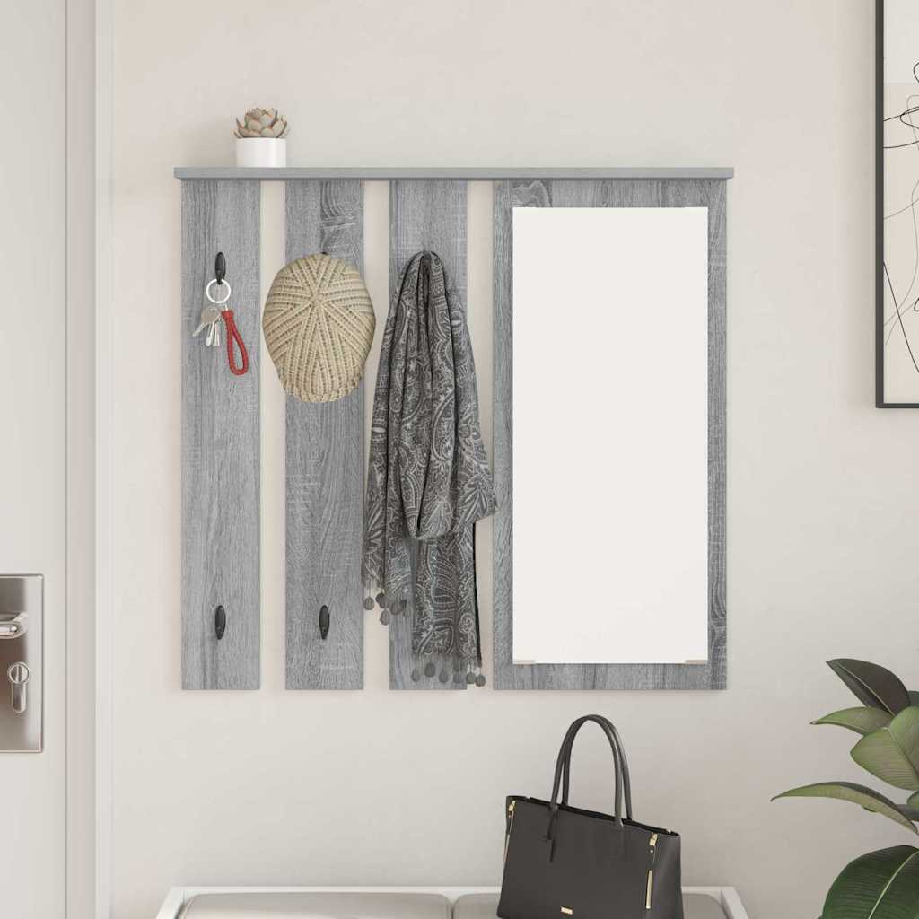 Porte-manteau mural avec étagère Sonoma gris 84 x 10 x 80 cm
