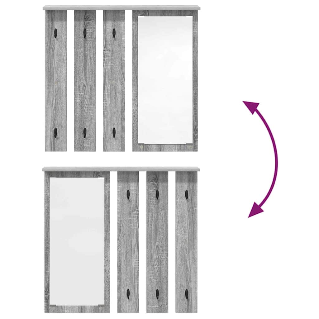 Porte-manteau mural avec étagère Sonoma gris 84 x 10 x 80 cm