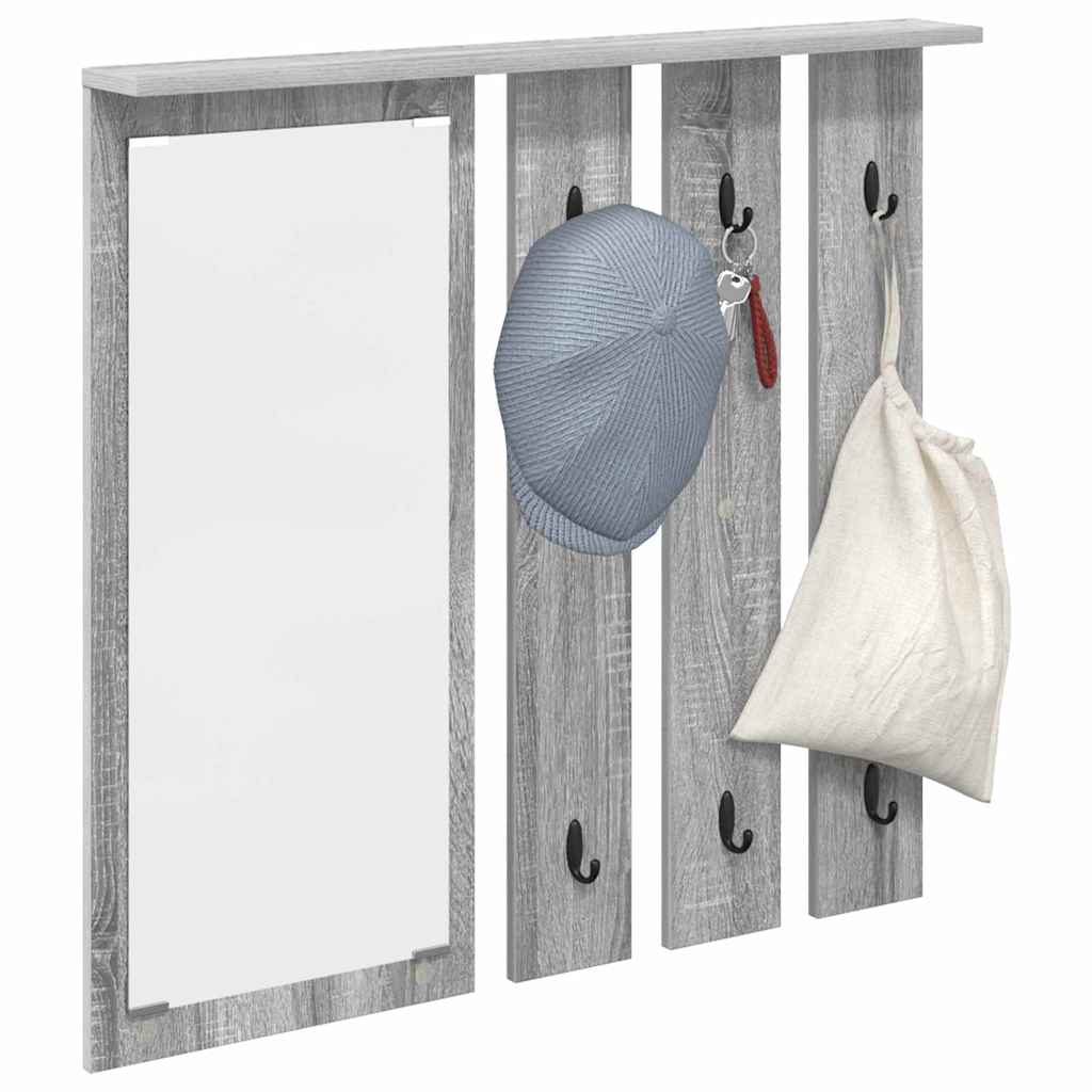 Porte-manteau mural avec étagère Sonoma gris 84 x 10 x 80 cm