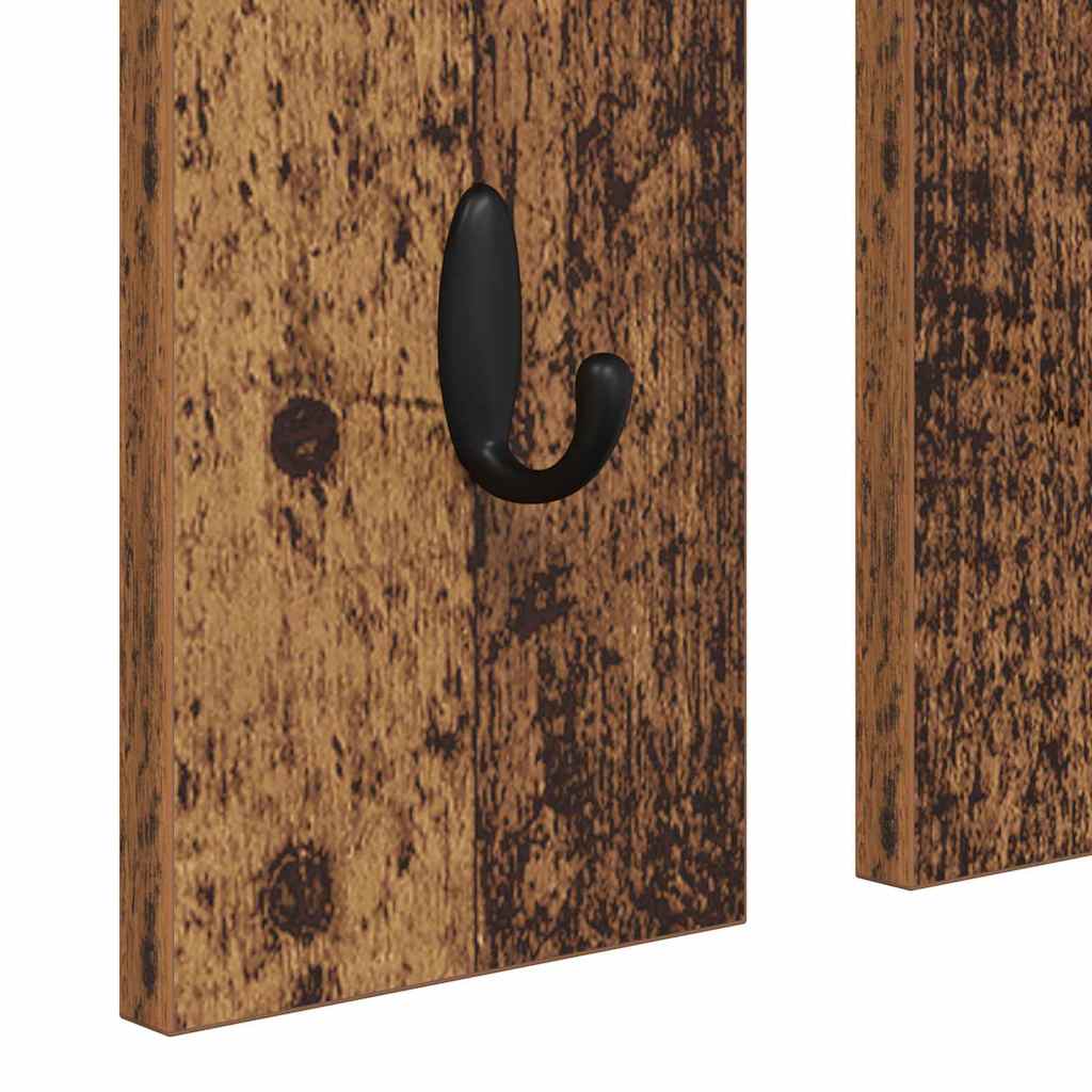 Porte-manteau mural avec étagère Bois ancien 84 x 10 x 80 cm