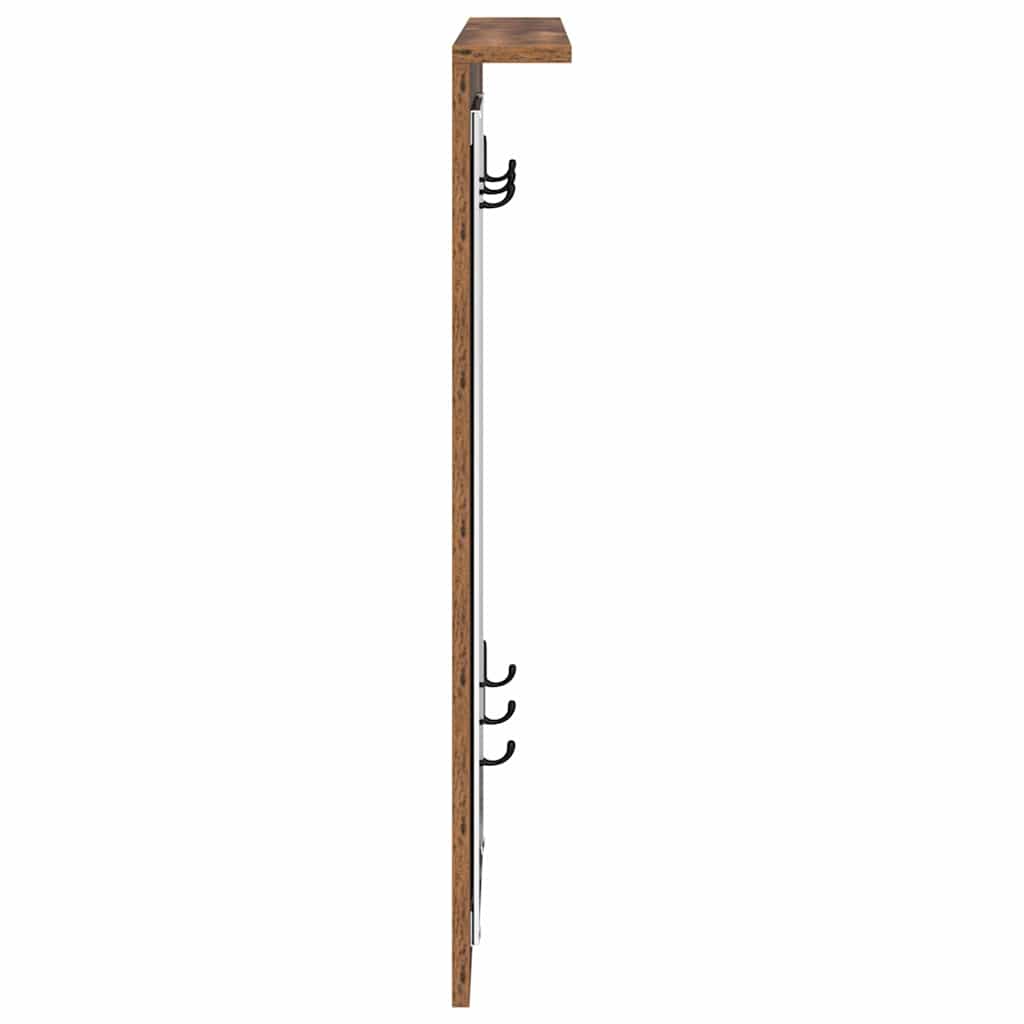 Porte-manteau mural avec étagère Bois ancien 84 x 10 x 80 cm