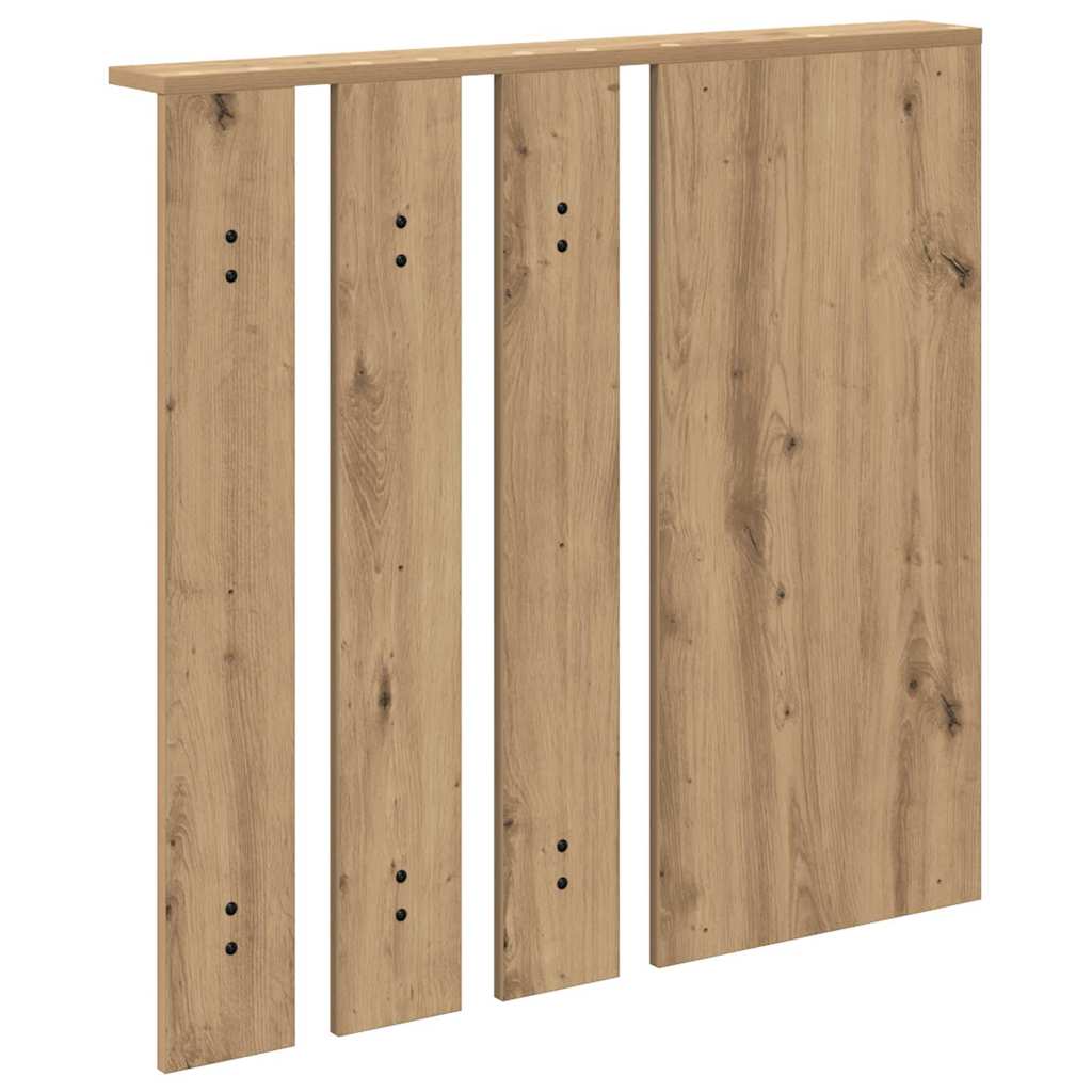 Porte-manteau mural avec miroir chêne artisanal 84 x 10 x 80 cm
