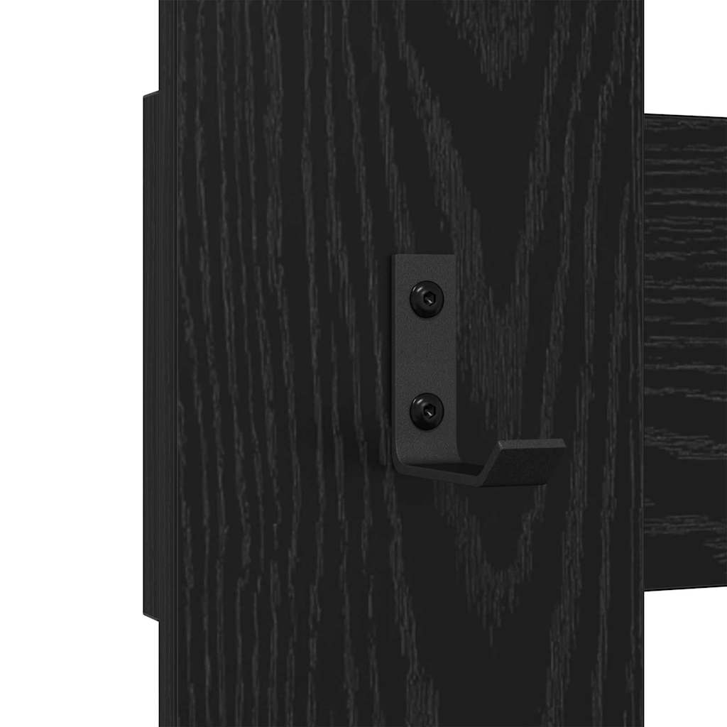 Porte-manteau mural Montage mural Chêne noir 65 x 3 x 100 cm