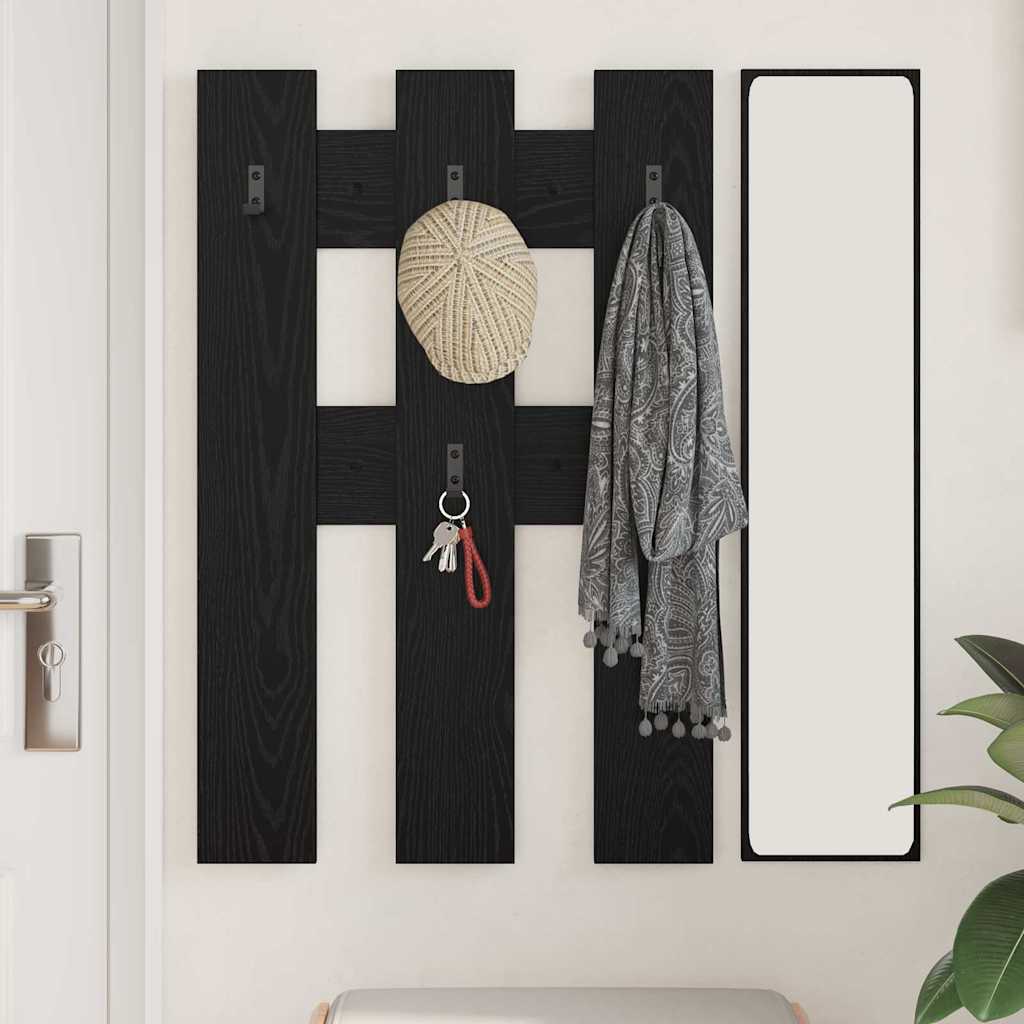 Porte-manteau mural Montage mural Chêne noir 65 x 3 x 100 cm