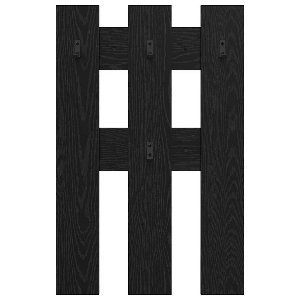 Porte-manteau mural Montage mural Chêne noir 65 x 3 x 100 cm