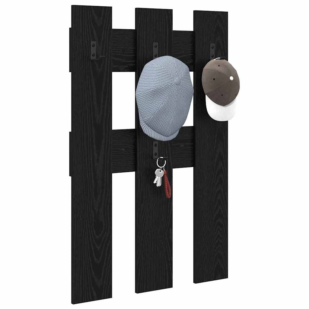 Porte-manteau mural Montage mural Chêne noir 65 x 3 x 100 cm