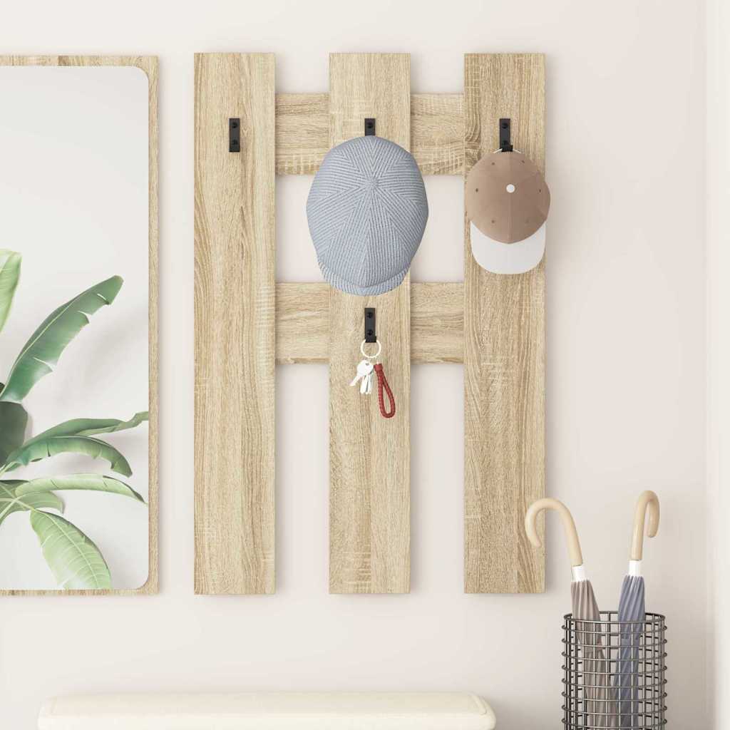 Porte-manteau mural Montage mural Chêne sonoma 65 x 3 x 100 cm