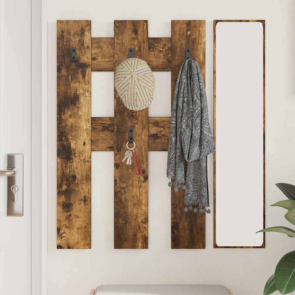 Porte-manteau mural Montage mural Chêne fumé 65 x 3 x 100 cm
