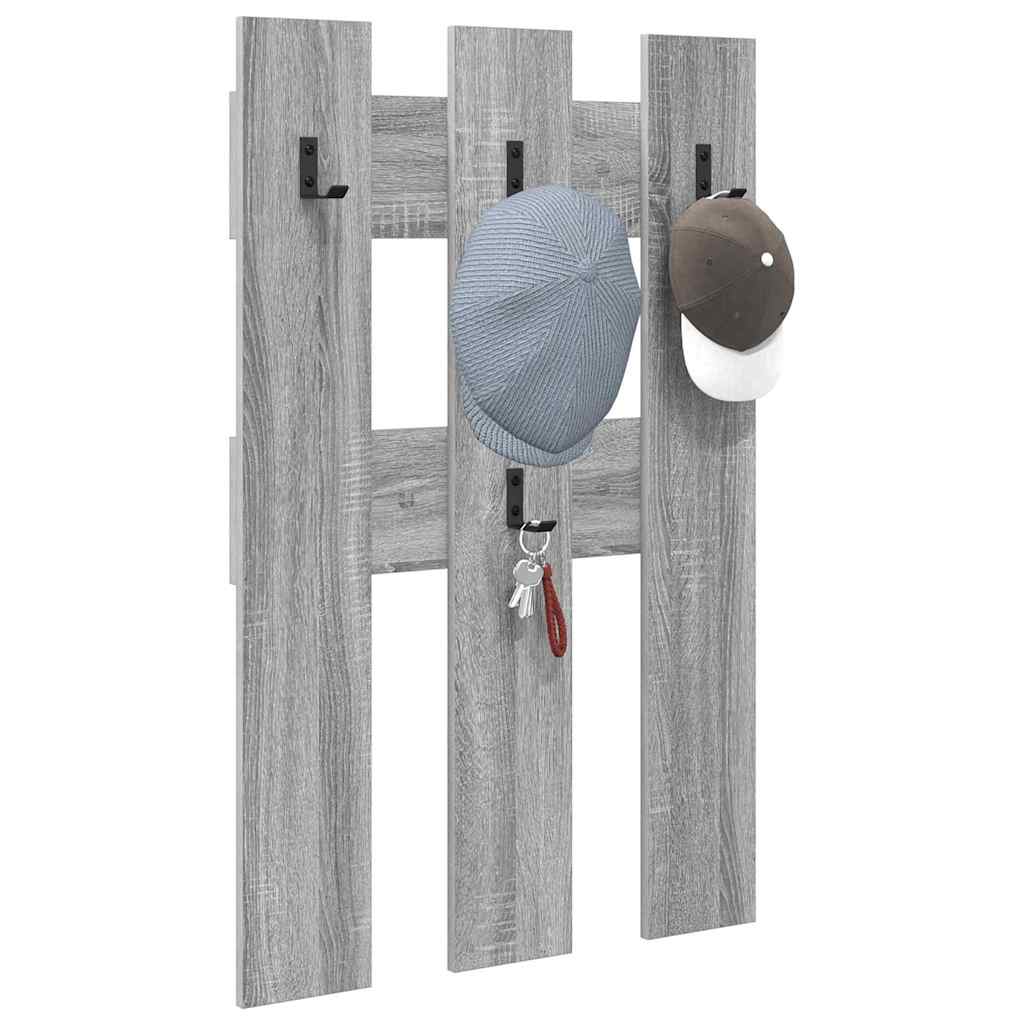 Porte-manteau mural Montage mural Sonoma gris 65 x 3 x 100 cm