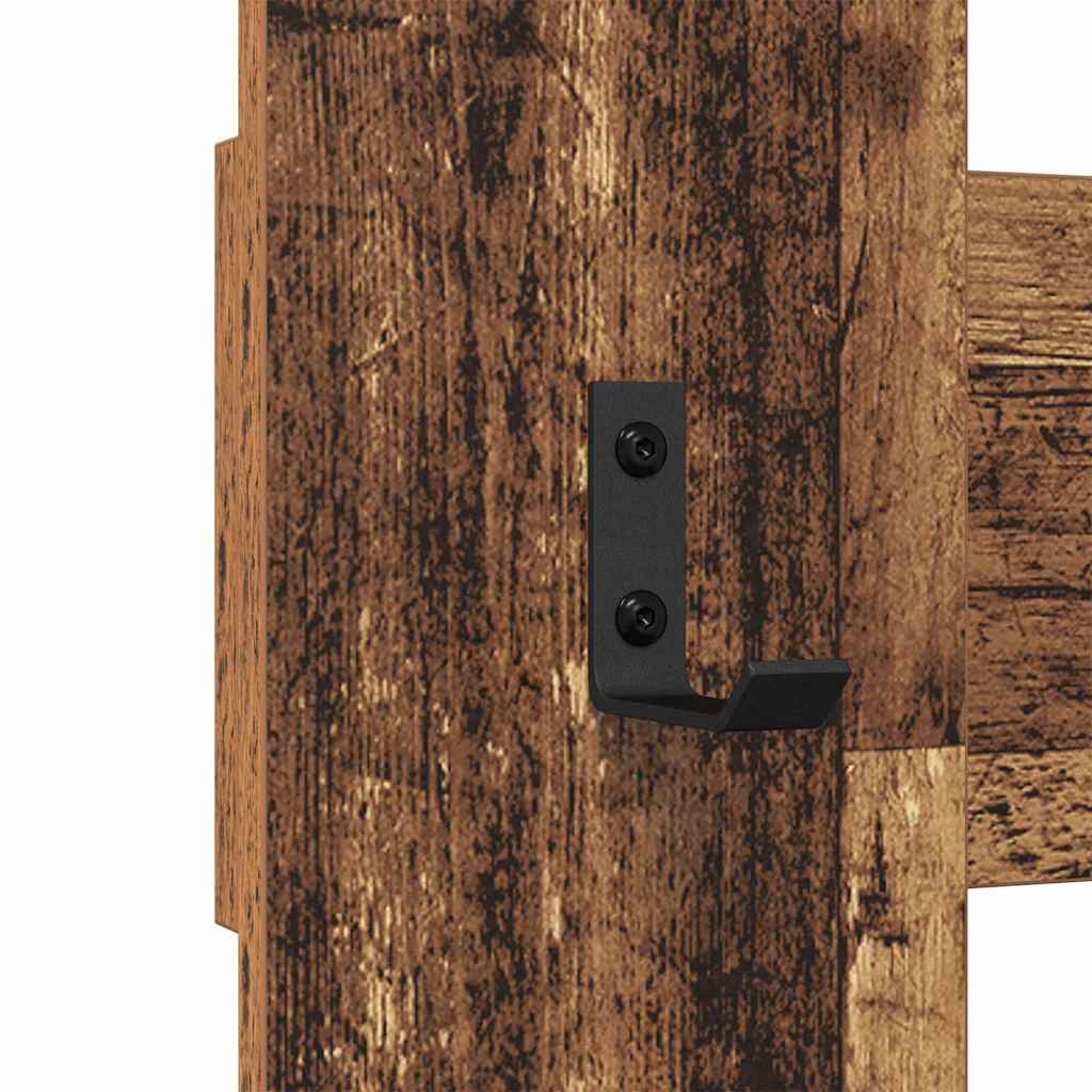 Porte-manteau mural Montage mural Bois ancien 65 x 3 x 100 cm