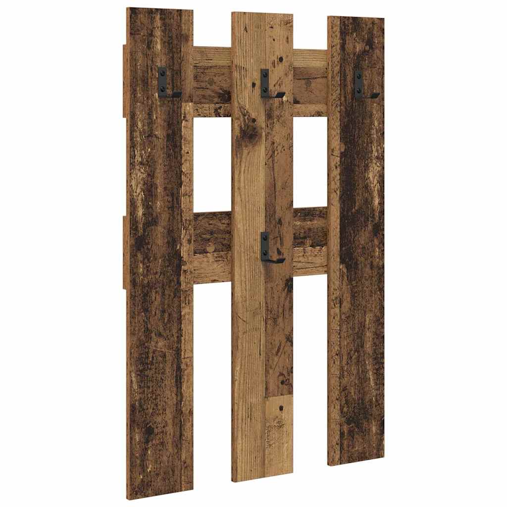 Porte-manteau mural Montage mural Bois ancien 65 x 3 x 100 cm