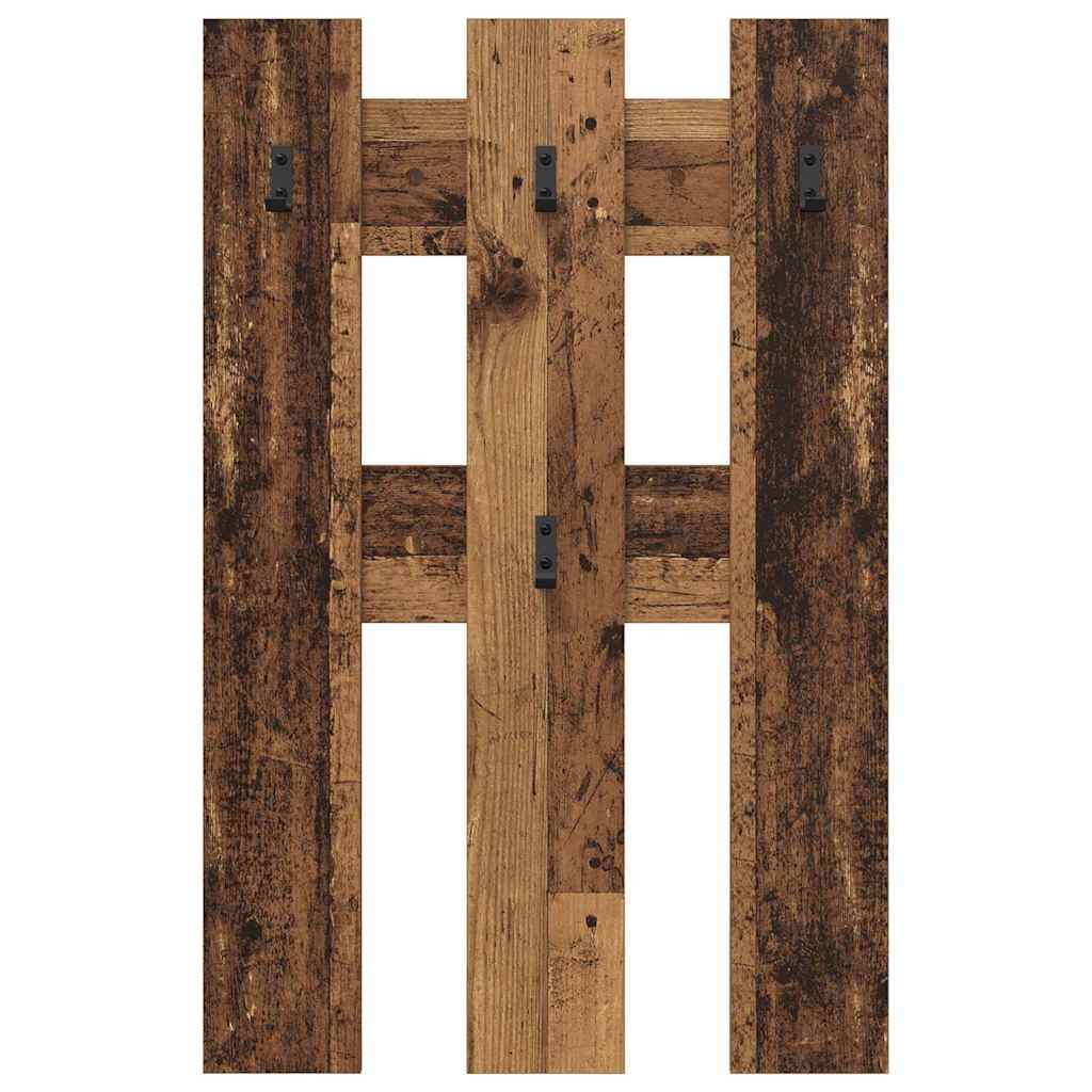 Porte-manteau mural Montage mural Bois ancien 65 x 3 x 100 cm