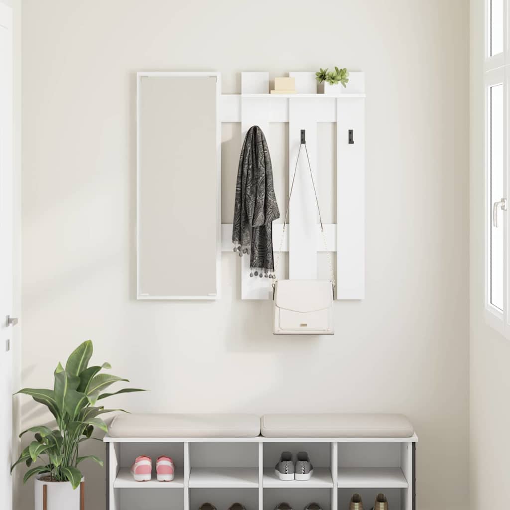 Porte-manteau mural Blanc 100 x 10 x 100 cm Bois d'ingénierie