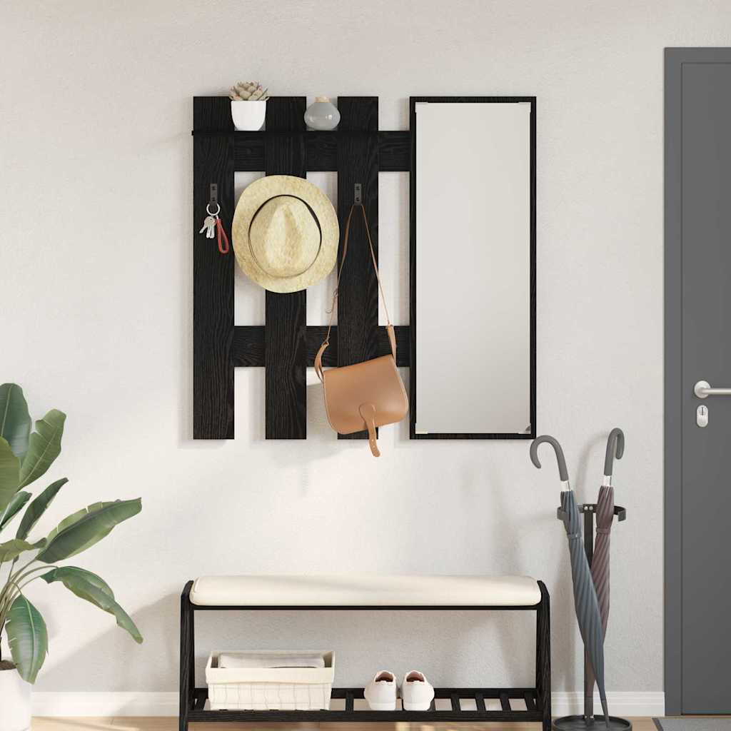 Porte-manteau mural Montage mural Chêne Noir 100 x 10 x 100 cm