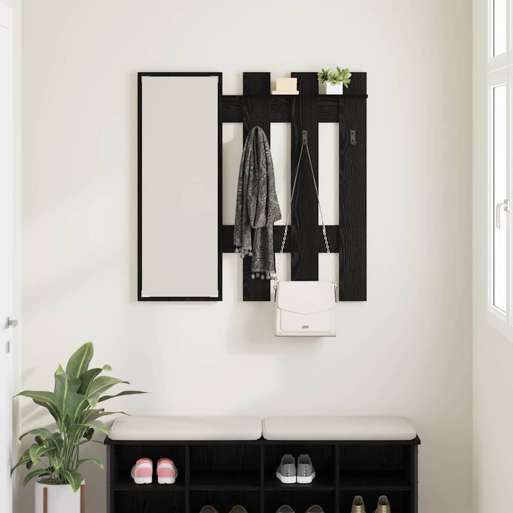 Porte-manteau mural Montage mural Chêne Noir 100 x 10 x 100 cm