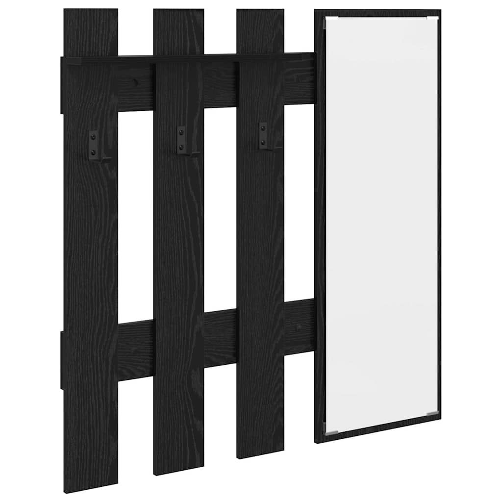 Porte-manteau mural Montage mural Chêne Noir 100 x 10 x 100 cm