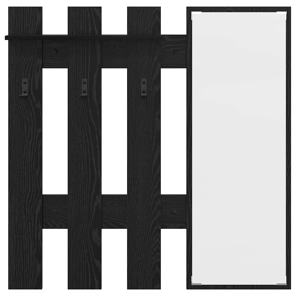 Porte-manteau mural Montage mural Chêne Noir 100 x 10 x 100 cm