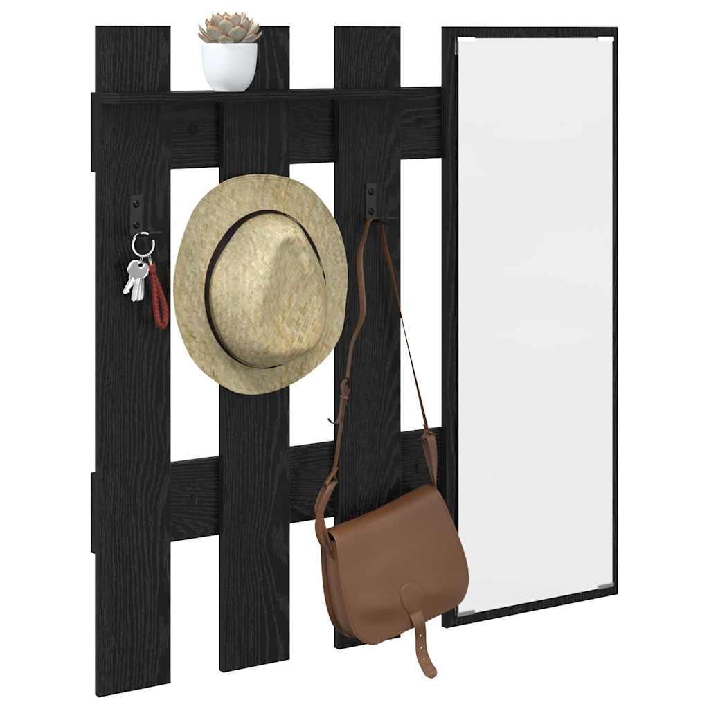 Porte-manteau mural Montage mural Chêne Noir 100 x 10 x 100 cm