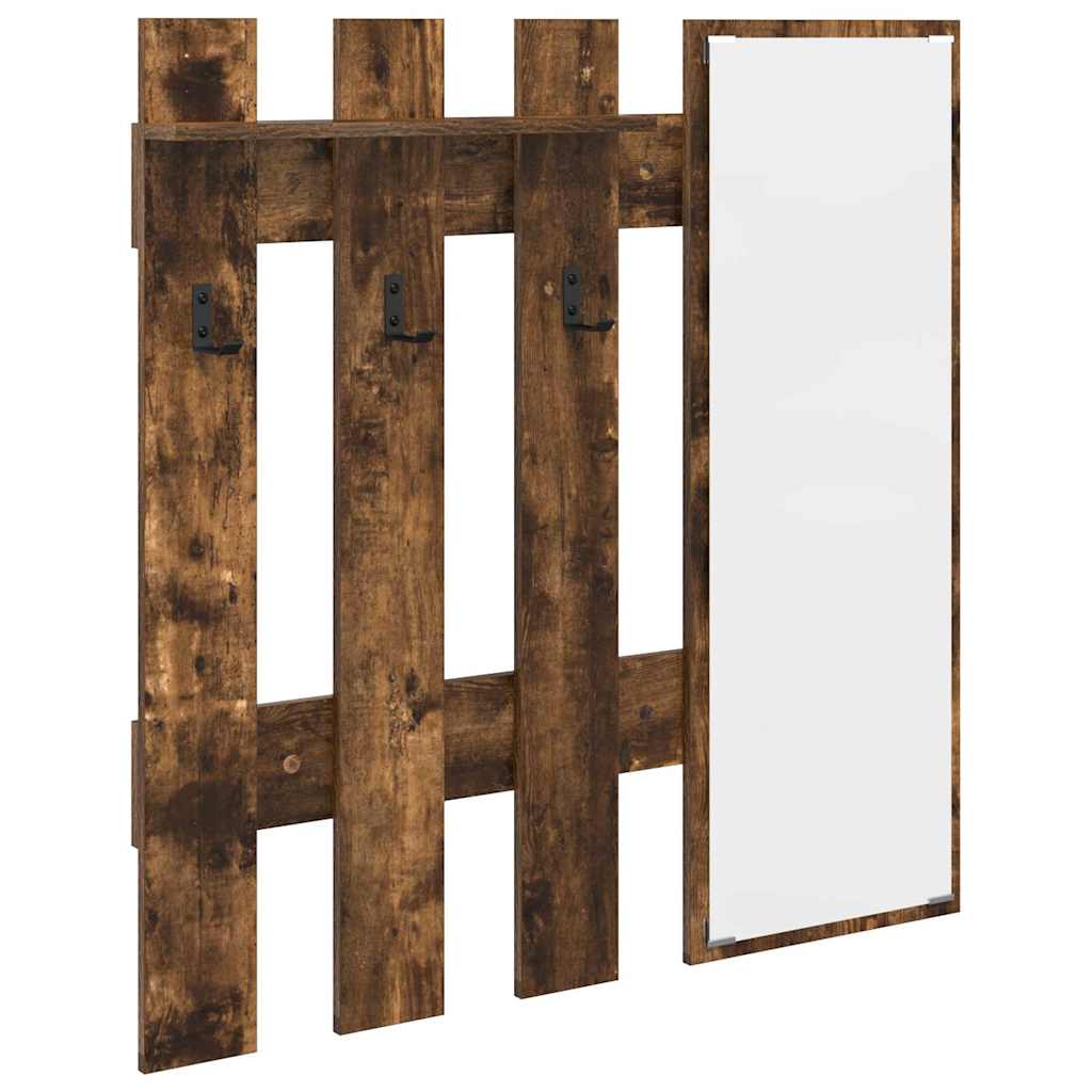 Porte-manteau mural Montage mural Chêne fumé 100 x 10 x 100 cm