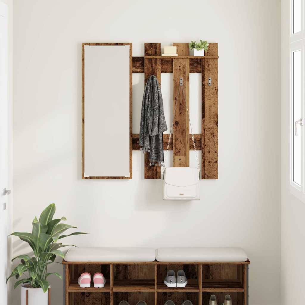 Porte-manteau mural Montage mural Bois ancien 100 x 10 x 100 cm