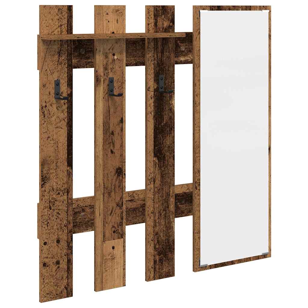 Porte-manteau mural Montage mural Bois ancien 100 x 10 x 100 cm
