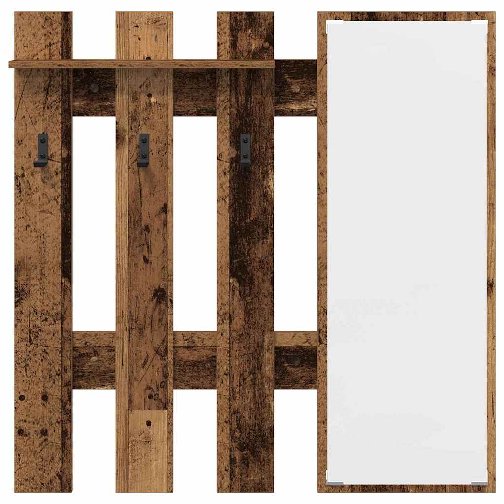 Porte-manteau mural Montage mural Bois ancien 100 x 10 x 100 cm
