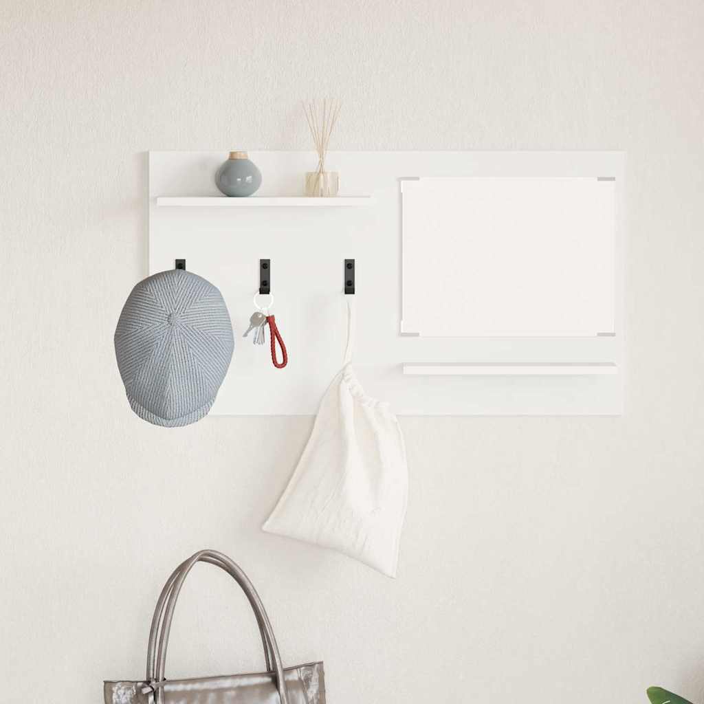 Porte-manteau mural Blanc 90 x 10 x 50 cm Bois d'ingénierie